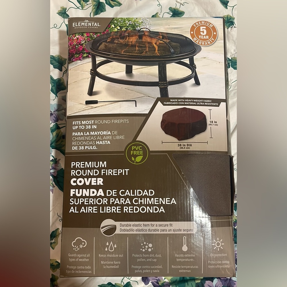 Elemental outdoor Fire pit cover